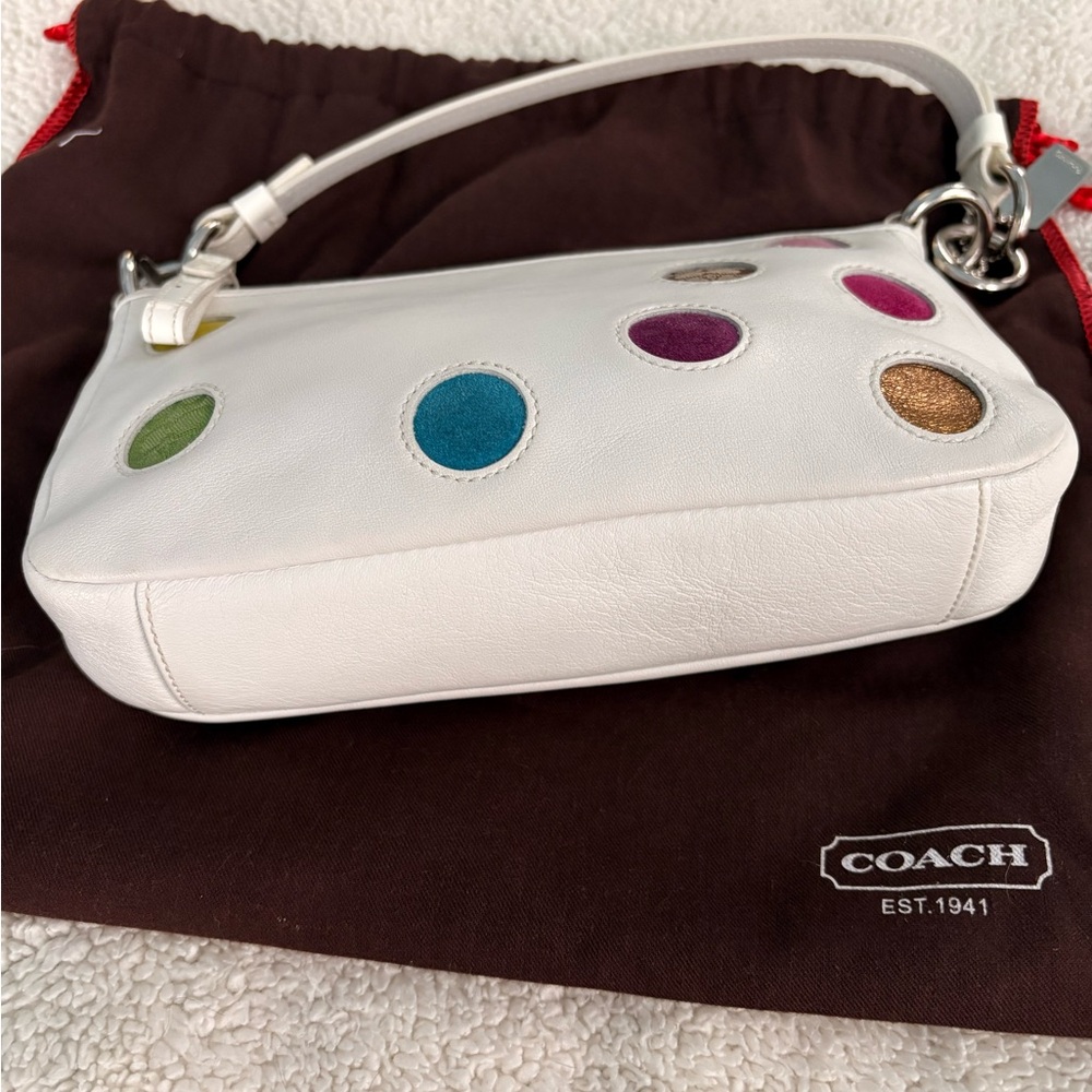Coach White Polka Dot Special Edition Pouchette - Picture 11 of 11